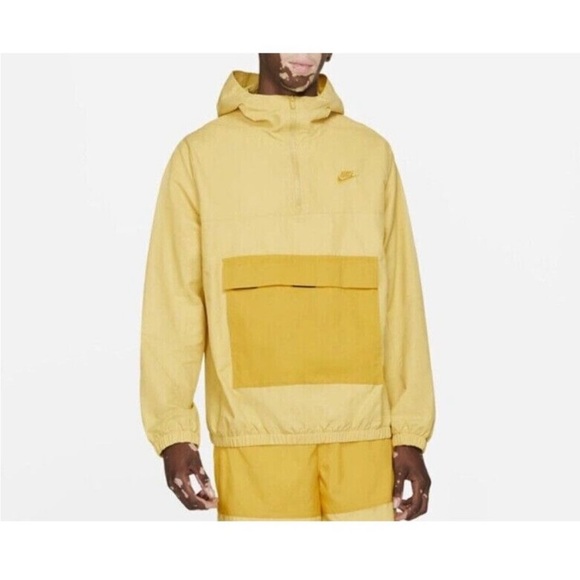 Nike Other - NWT Nike Men's Large Sportswear Anorak Jacket DA0011-700 Saturn Gold Colorblock